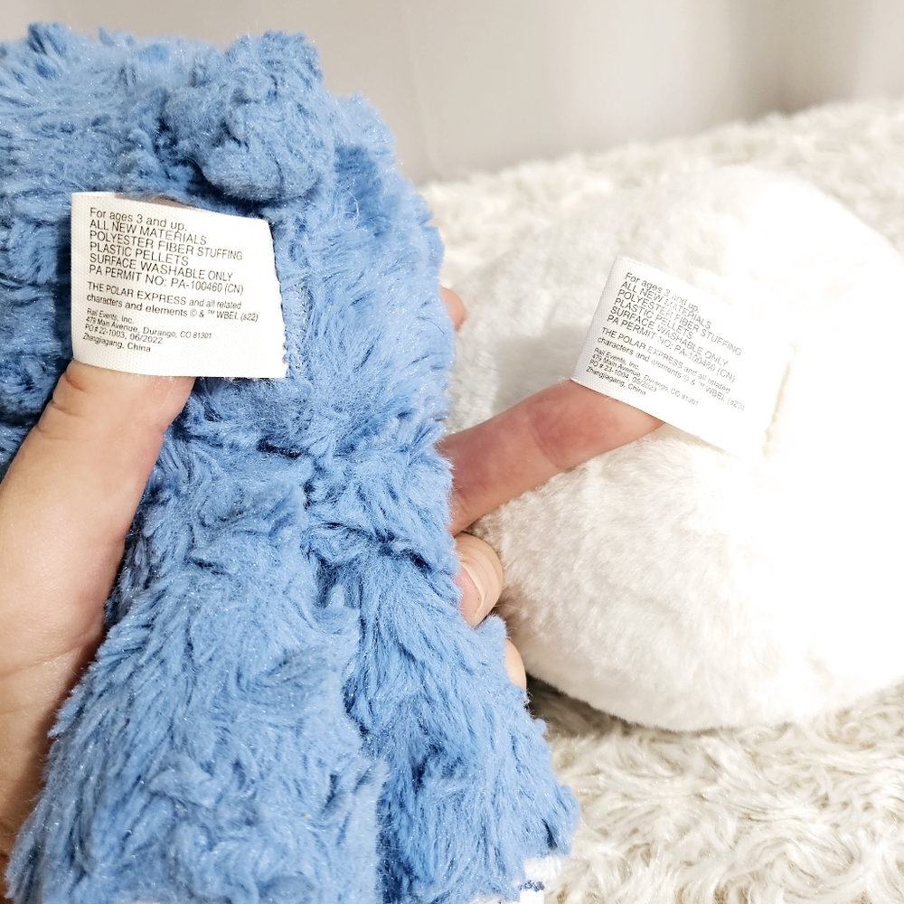 The Polar Express - Blue Fuzzy Bear &  Snowman Duo Set Of 2 Plush W/ Jingle Bell - Picture 8 of 13